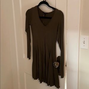 Long sleeve olive dress